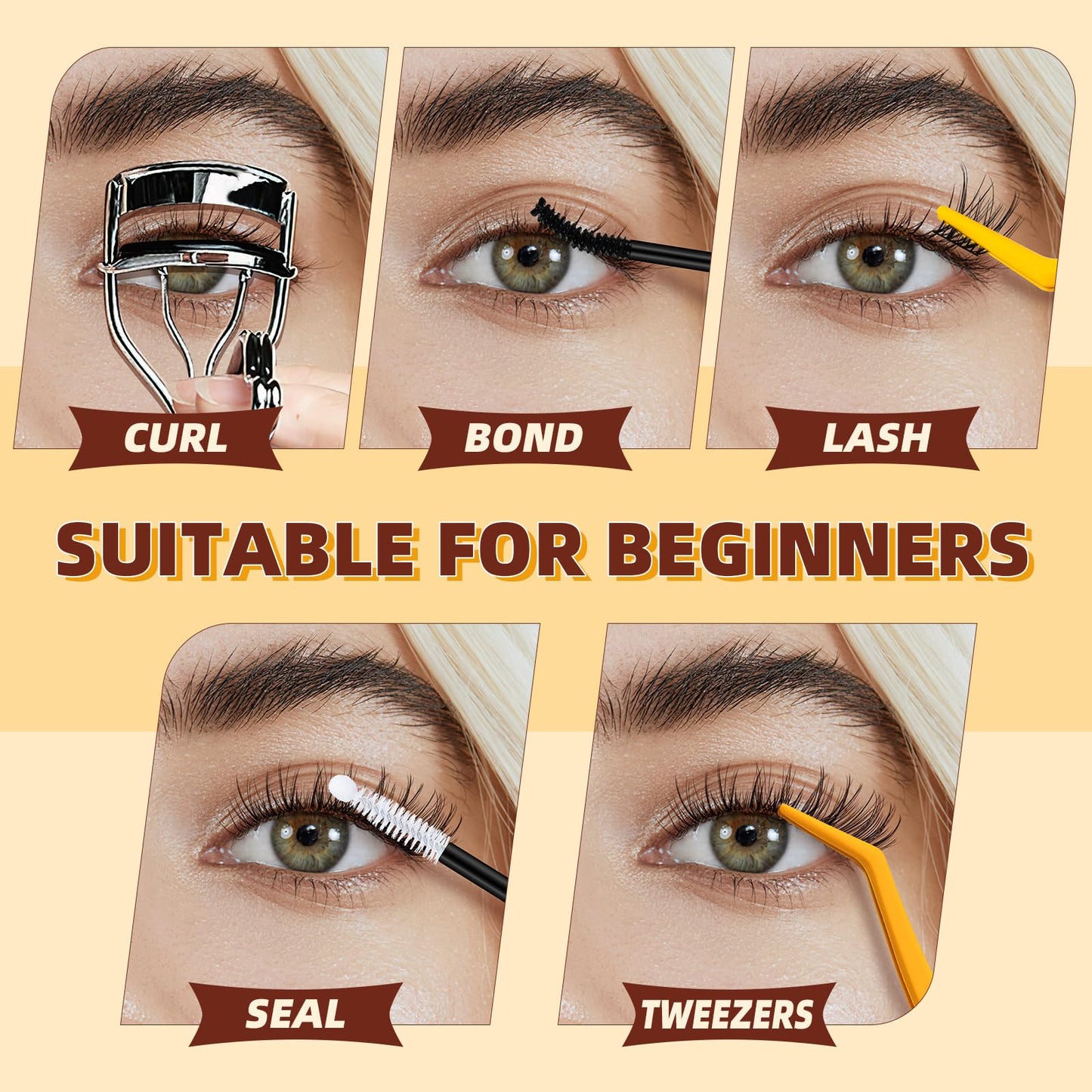 QUEWEL Natural Cluster Lashes Super Thin Band, Cluster Lashes Kit Natural Look, Reusable Eyelash Clusters with Lash Bond and Seal Lash Tweezer and Lashes Glue Remover(NATURAL-JX 02 KIT)