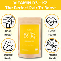 Mad Diet Vegan Vitamin D3+K2 | Zero Additives | Practitioner Quality | 2000IU Capsules | Locally Sourced |60 Capsules - 2 Month Supply | Trusted UK Brand | Immune