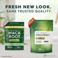 Maca Root Tablets 12,000mg | Naturally Sourced & High Strength Maca Root Extract | 180 Vegan Tablets | Supplement for Men & Women | by Carlyle
