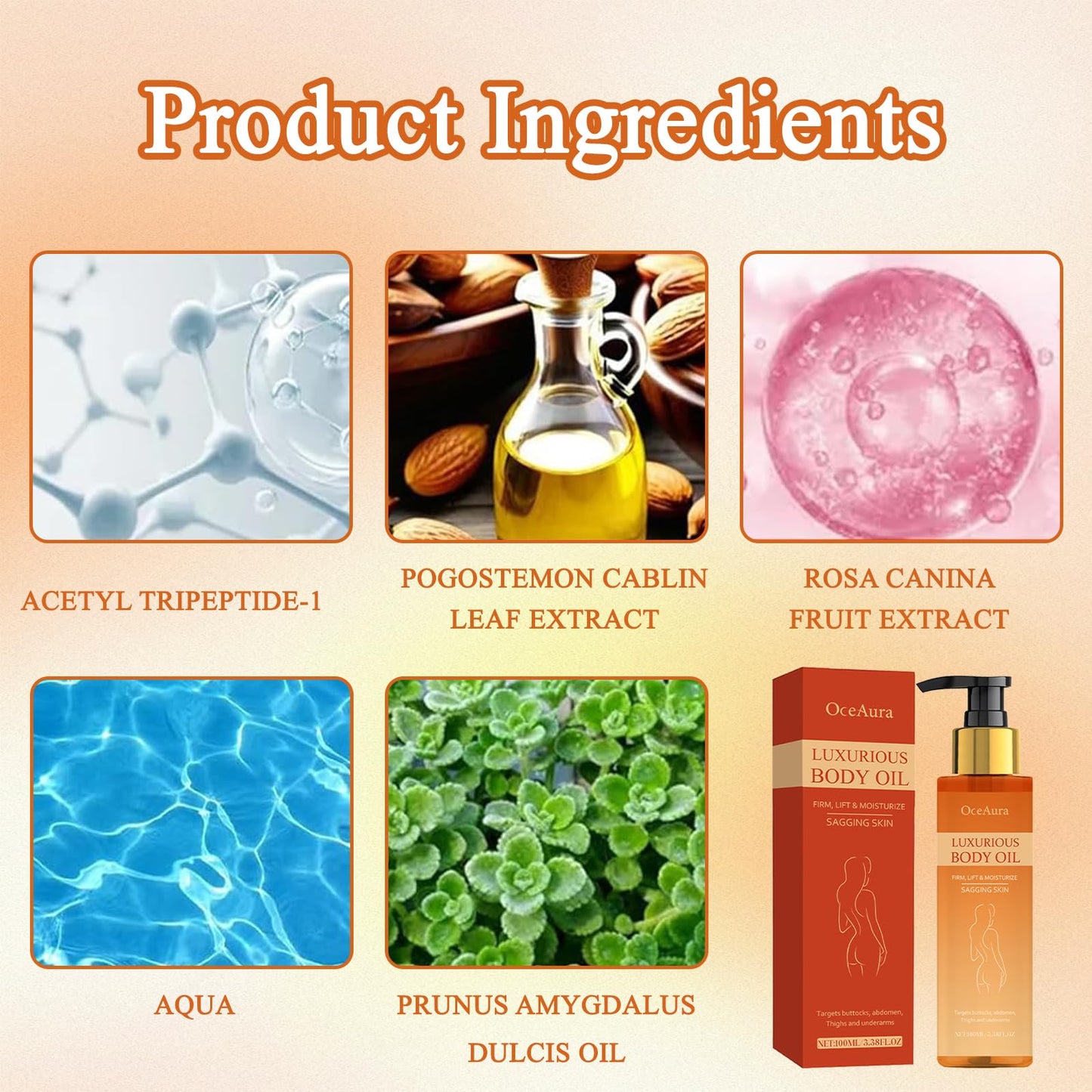 Magic Body Oil Firming 2 PCS Magic Luxury Body Oil, Moisturizing Firming Body Lotion for Smooth and Shiny Skin, Effectively Improves Fine Lines, Soft and Firm,for Women After Bathing, 100ml 3.38 Fl Oz