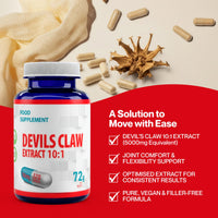 Hepatica Devil’s Claw 10:1 Extract – 5000mg Equivalent | 120 Vegan Capsules | High-Strength Joint & Anti-Inflammatory Support | Natural Aches & Mobility Relief Supplement | GMP & 3rd Party Lab Tested