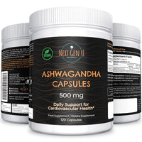 Ashwagandha 500 mg Strength 120 Capsules, Dietary Health Supplement for Men & Women, Supports Stress & Anxiety Relief, Restful Sleep & Focus, Ashwagandha Herb Root Extract w/ Withanolides by NGU
