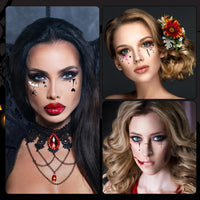 HOWAF 15 Pcs Halloween Face Tattoos, Clown Face Sticker, Vampire Blood Scars Temporary Tattoos Stickers for Halloween Costume Women Men
