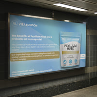 Psyllium Husk Capsules 4000mg | Fibre Supplement with Acidophilus Probiotic | 60 Capsule for Men & Women (Not Powder or Tablets) | Vegan, UK Made