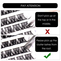 Magnetic SL Individual Lashes 72 Cluster Lashes 3D False Eyelashes Natural Look D Curl Reusable Fluffy Individual Cluster Lashes Soft Eyelashes DIY Cluster Eyelash Extensions Mix 10-16MM-DM01