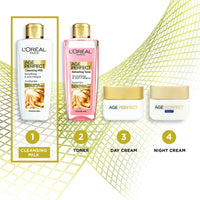 L'Oreal Paris Age Perfect Smoothing & Anti Fatigue Vitamin C Cleansing Milk, Looks Clearer and Feels Smoother with a Lasting Sensation of Freshness & Comfort, 200 ml
