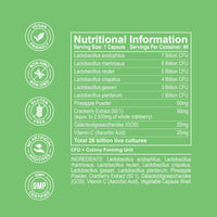 Vaginal Probiotics for Women - 26 Billion CFU with Prebiotics, Pineapple & Cranberry - Support Vaginal pH Balance, Yeast, Odour, Gut & Intimate Flora - Women’s Probiotic Supplement - 60 Capsules