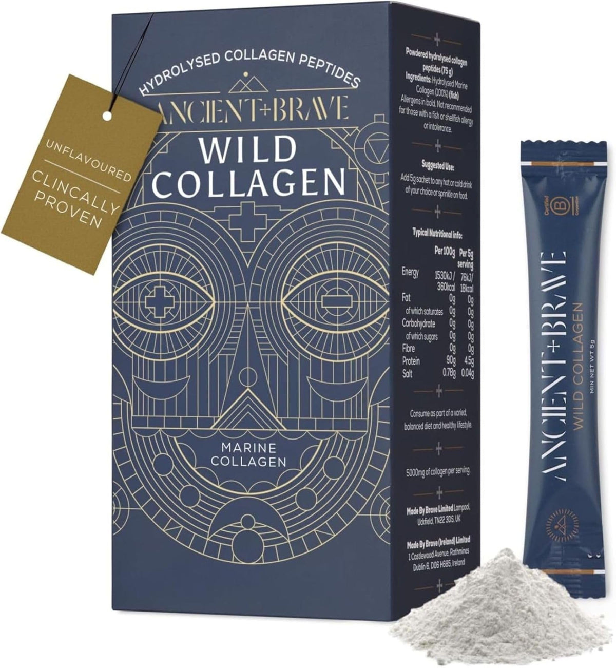 Ancient + Brave Wild Collagen Powder 15 x 5g | Marine Collagen
