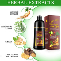 Dark Brown Hair Dye Shampoo, Hair Dye Shampoo 3 in 1 for Gray Hair Coverage Herbal Hair Dye Shampoo Natural Dark Brown Hair Color Shampoo for Women Men