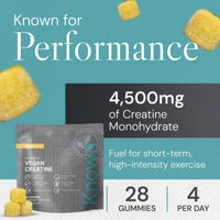Known Vegan Creatine Gummies On-the-Go Pouch – 4500mg Creatine Monohydrate – Orange Flavour – 28 Gummies 7 Days Supply – Third-Party Tested