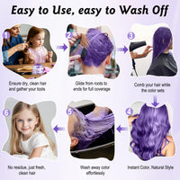 lonstin Purple Hair Colour Wax for Kids & Adults Temporary Hair Dye Wax 100g Wash Out, Non-Sticky Clay Mud Cream for Parties, Cosplay & Daily Fun
