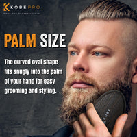 Kobe Palm Men's Military Style Boar Bristle Hair Brush/Beard Brush - Hand Sized Beard Brush for Men - Perfect for Beard Care - Works Well With Beard Oils (Dark Ash)