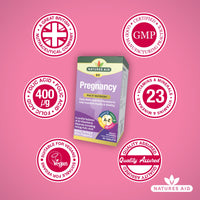 Natures Aid Pregnancy Multi-Vitamins and Minerals Tablets (23 Essential Vitamins and Minerals, 60 Tablets, Before, During and After Pregnancy, Vegan Society Approved, Made in the UK)