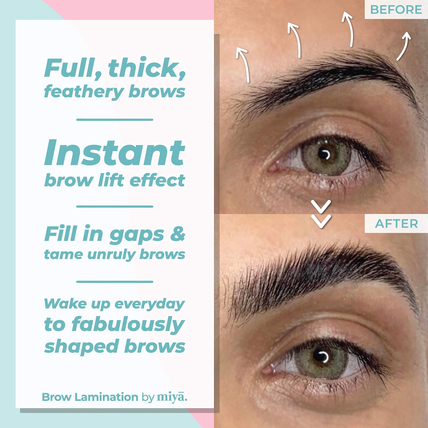 MIYA LASH 2 in 1 Lash Lift & Brow Lamination Lotion Set | Sachet Refill for Lash Lift Kit & Eyebrow Perm | Fast Acting 3-Step Lifting, Setting Lotions with Nutrition Serums | 10 Treatments | Salon Use