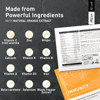 Vit2go Immunity - Booster with Vitamins (A, B, C, D & K), Vitamin C Zinc & Ginger Extract, Immune System Complex, Vegan Supplement Made in Germany (10)