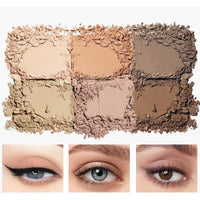 EveBeaty Nude Eyeshadow Palette - 6 Matte and Shimmer Shades for Smokey and Bronze Eye Makeup