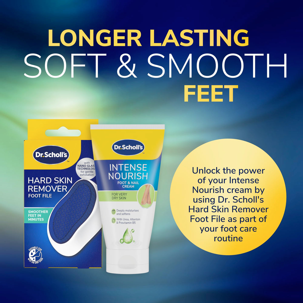 Dr. Scholl's ExpertCare Intense Nourish Foot Cream for Hard Skin 150ml, Deeply Moisturising Cream with Urea, Vitamin E & Provitamin B5 Complex for Softer Smoother Feet