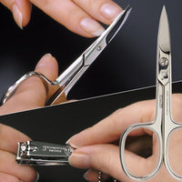 3 Swords Germany - brand quality 8 piece manicure pedicure grooming kit set for professional finger & toe nail care scissors clipper fashion leather case in gift box, Made by 3 Swords (0361)