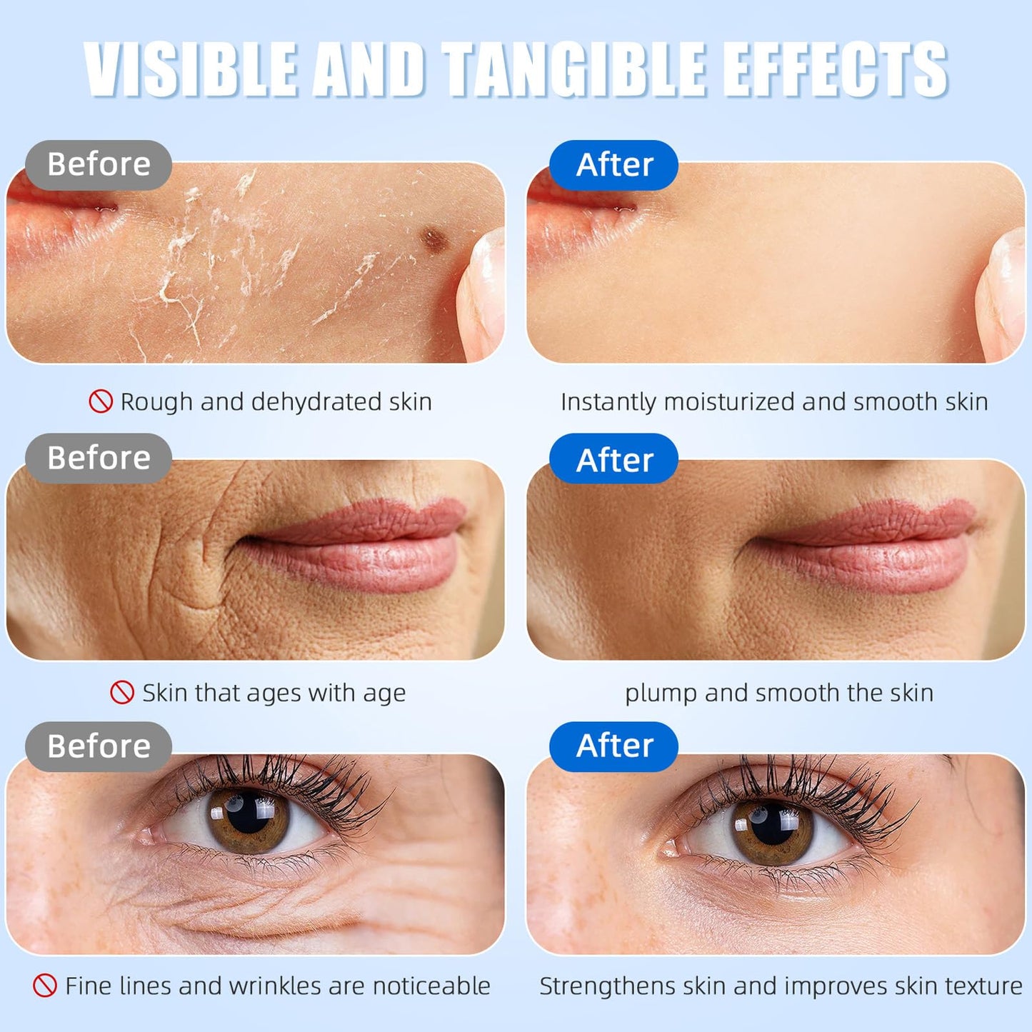 Pothenika Hydrating Hyaluronic Acid, Anti-Aging Hyaluronic Acid Serum for Face, Collagen Face Moisturiser for Dry and Dull Skin, Single-Use Vials Skincare Face Serum, Reduce Spots (30pcs)