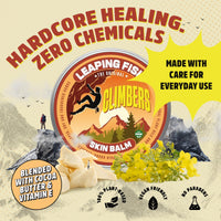 LEAPING FISH Climber's Skin Balm - Natural Vegan - Essential Oil Recovery Salve - Hand Moisturiser for Cracked Skin - Eco-Friendly Non-Greasy Formula - Unscented 60g Tin