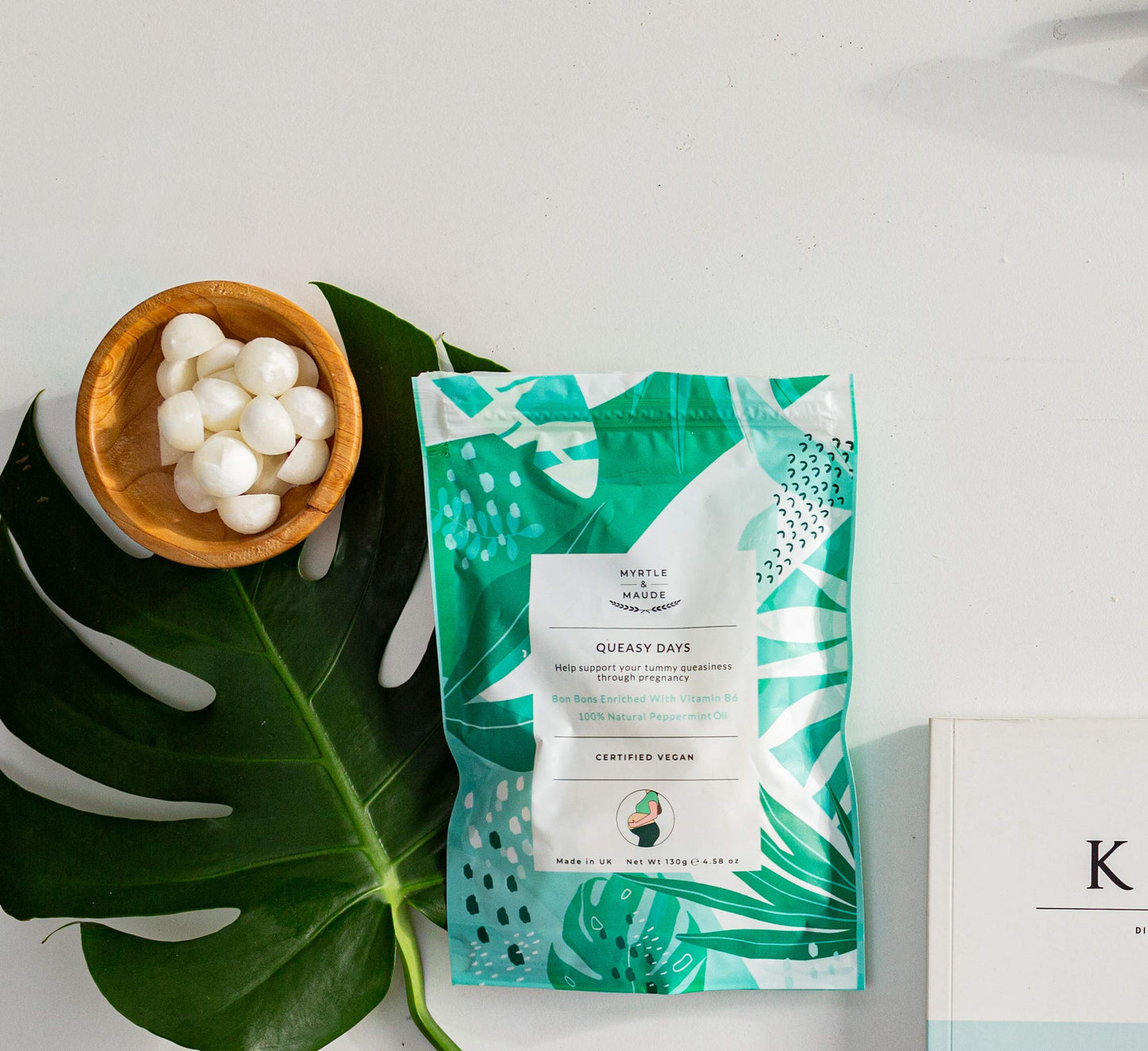 Myrtle & Maude - Queasy Days Vitamin B6 Bon Bons - Nausea Relief and Morning Sickness Support - Enriched with 100% Natural Peppermint Oil - All Natural - Certified Vegan (1 Pack)