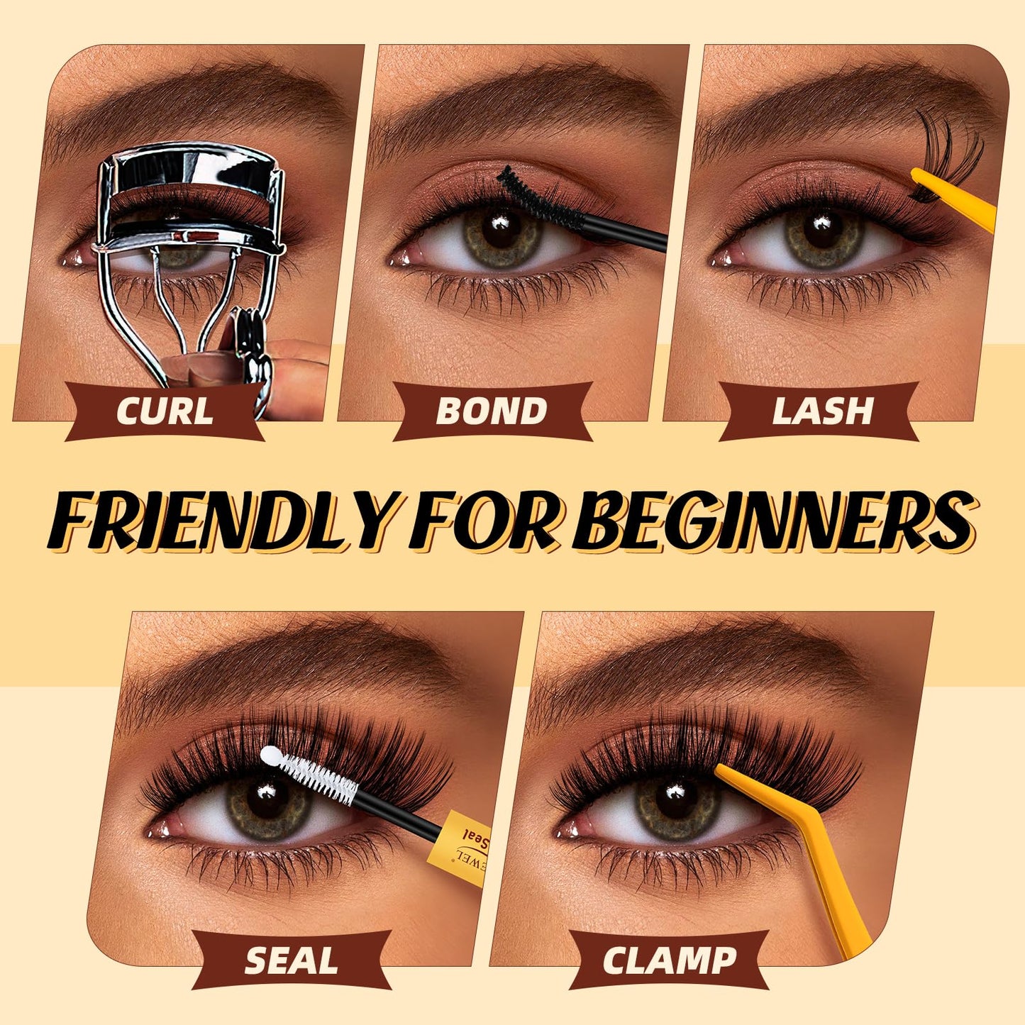 QUEWEL Clusters-Lashes Kit 30+40+50D Lash Clusters Mixed 10-16mm