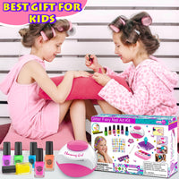 Dkinghome kids Nail Art Kit for Girls, Nail Polish Set Girls Toys Nail Varnish Sets Girl Gifts for Kids Birthday Presents Gifts for 6 7 8 9 10 11 12 years old Girl