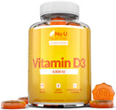 Nu U Nutrition Vitamin D3 Gummies 4000 IU Adults - 90 Gummies - 3 Months Supply - Delicious Natural Orange Flavour - High Strength Vitamin D (Cholecalciferol) Supplement - Vegetarian Chewable VIT D