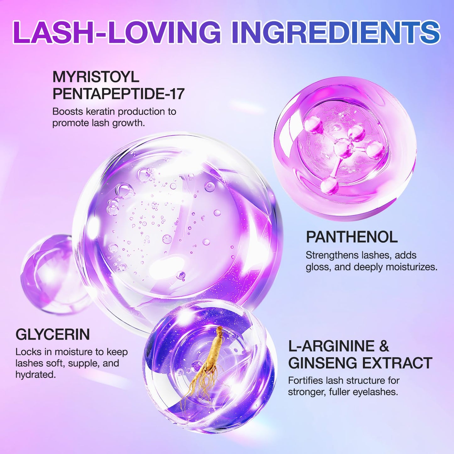 RoongDuuDll Eyelash Growth Serum, Eyelash Serum for Women, Eye Lash Growth to Boost Thicker, Fuller, and Longer Lashes, 5ml