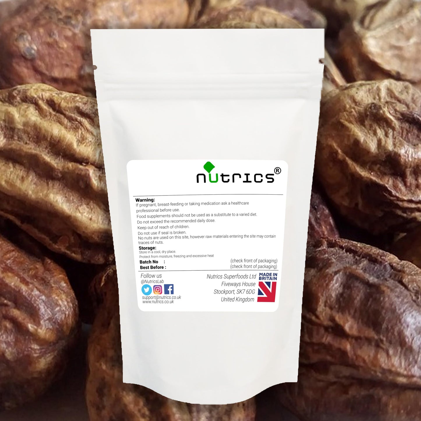 Nutrics® 600mg HARITAKI Harad Harde 100% Pure 90 V Capsules (1 Month Supply) - Terminalia Chebula - Suitable for Vegan Vegetarian Halal & Kosher Diet