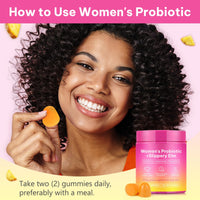 Probiotics for Women Gummies with Slippery Elm, Vegan Intimate Feminine Balance Probiotics Gummies Pineapple Flavor Supports pH Balance, Gut Health & Immune System 60 Gummies