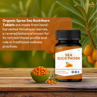 ORGANIC SPREE Sea Buckthorn 120 Tablets - Omega 7, Skin & Immune Support* - 120tab