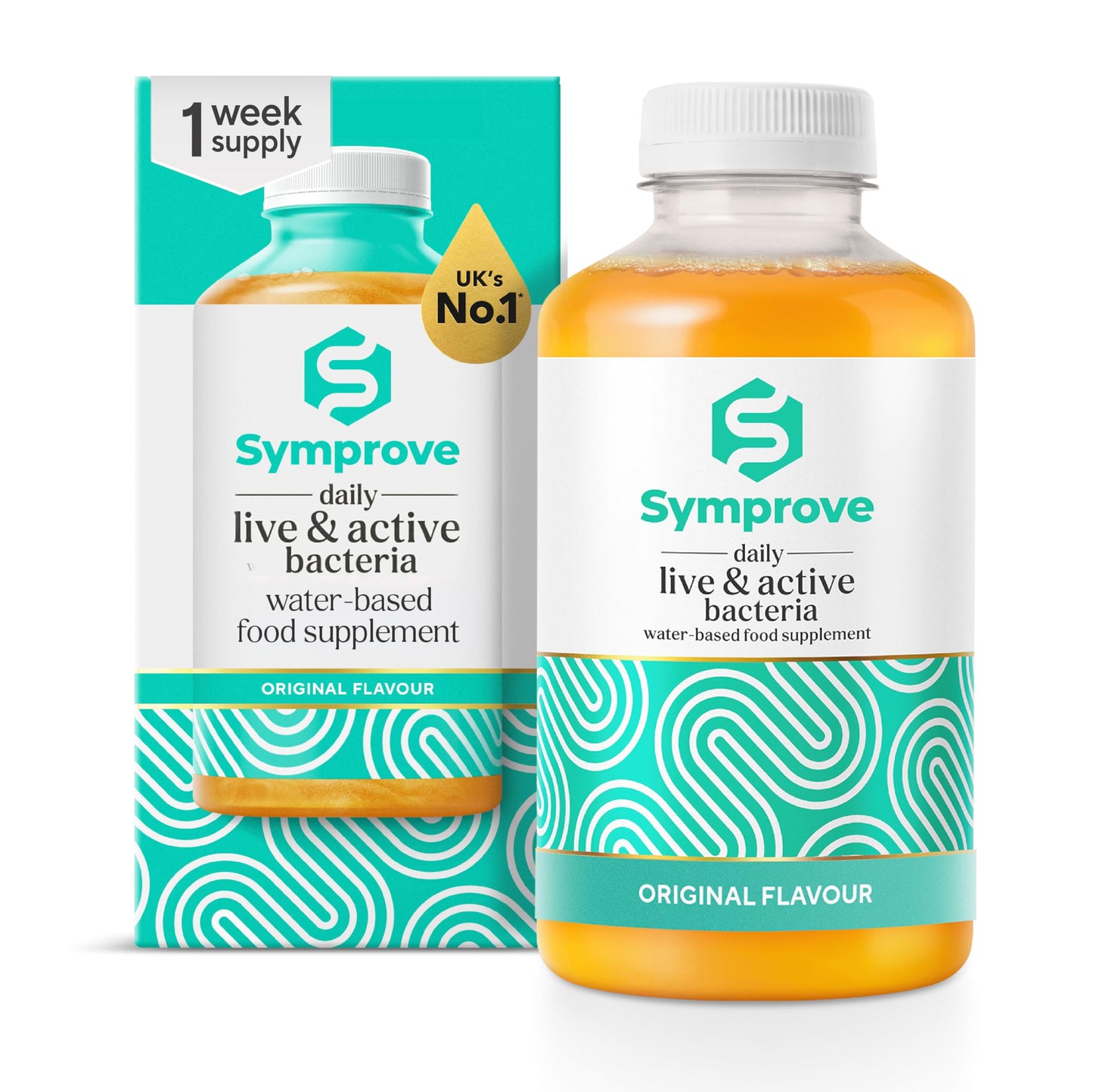 Symprove Liquid Live & Active Bacteria, Original Flavour, Water-Based, Dairy & Gluten Free, Vegan (1 x 500ml)
