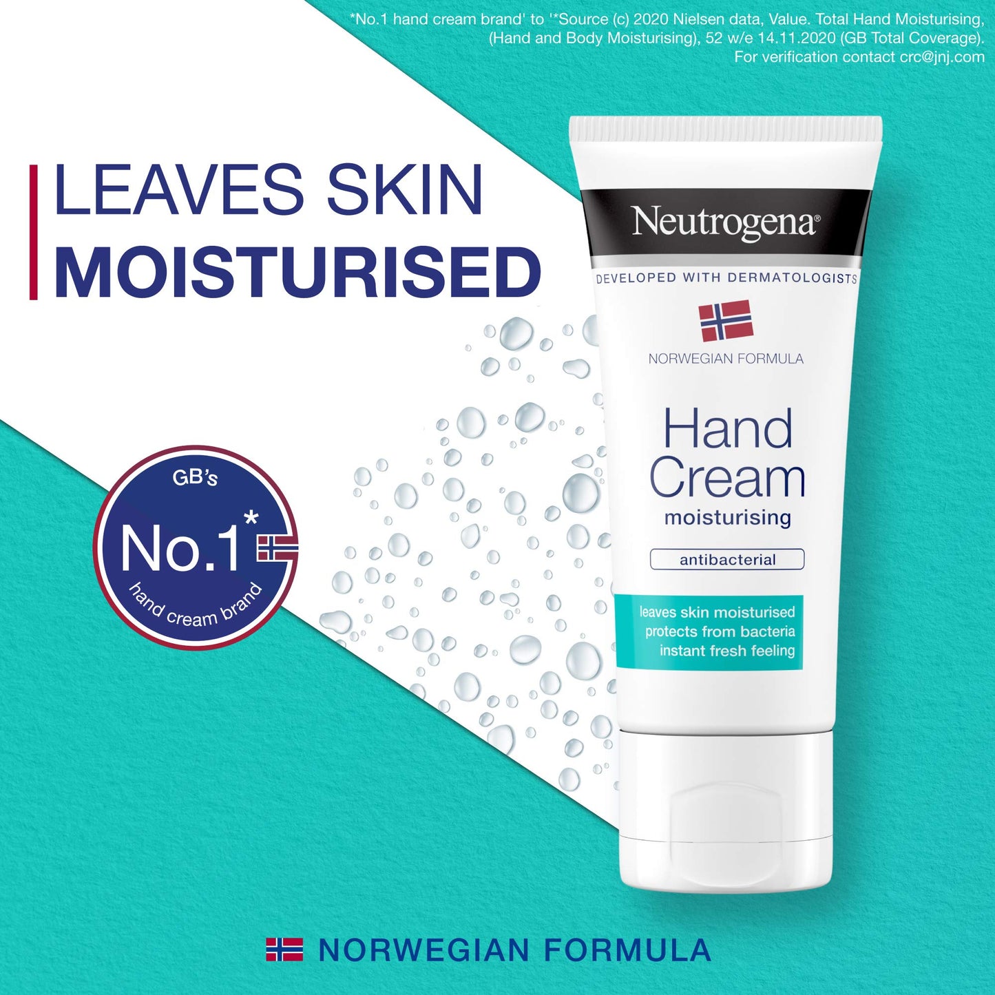 Neutrogena Norwegian Formula, Moisturising Antibacterial Hand Cream, 50 ml (Pack of 1)