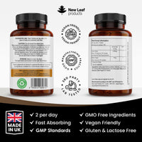 Lions Mane Mushroom 2000mg - 365 High Strength Vegan Tablets - Lion's Mane Supplement with Black Pepper - Lion's Mane Mushrooms Extract (Not Powder or Capsules) Made in The UK by New Leaf Products