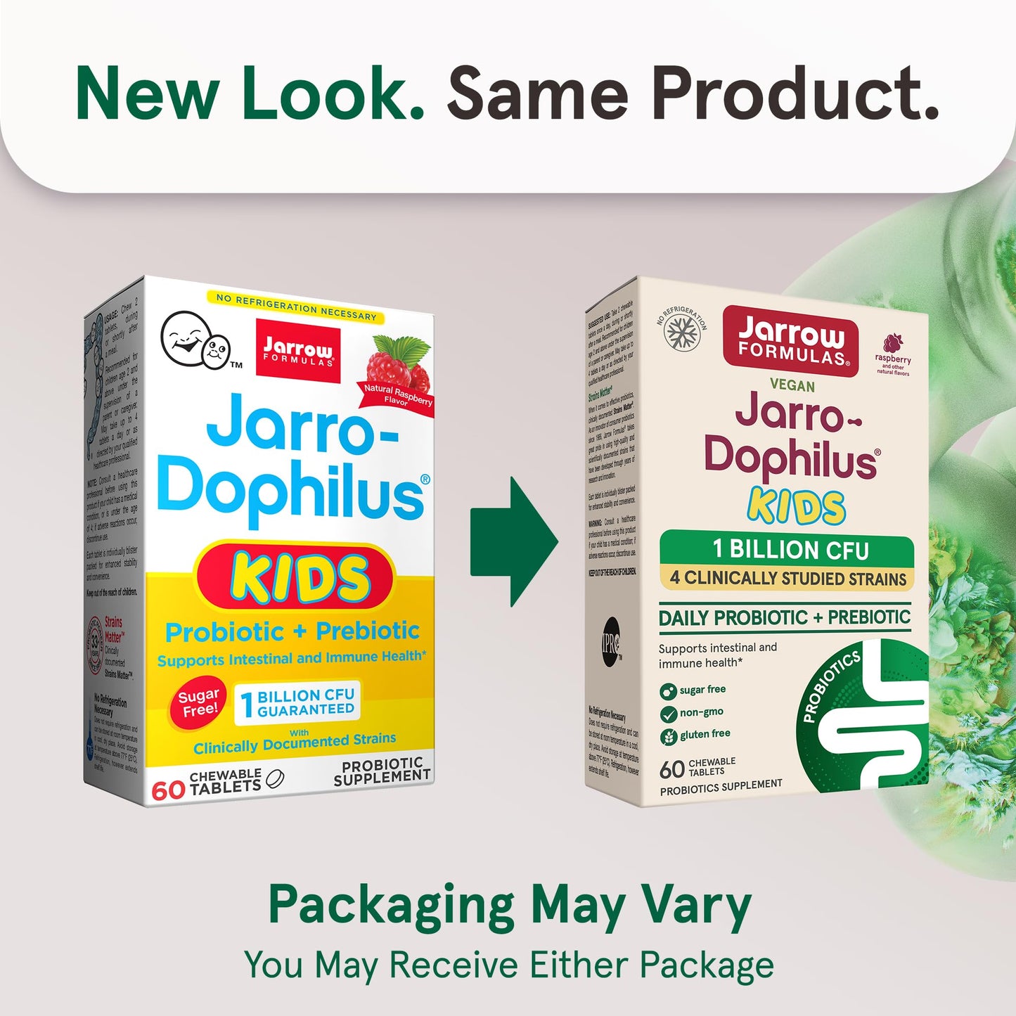 Jarrow Formulas Jarro-Dophilus Kids Probiotics and Prebiotics 1 Billion CFU Supplement for Intestinal and Immune Health Support 60 SugarFree RaspberryFlavored Chewable Tablets 30 Day Supply Pack of 12