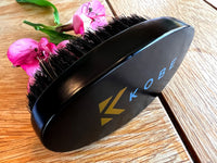 Kobe Gable Palm Brush 100% Natural Boar Bristle Hair Brush/Beard Brush - Military Style Hair Brush - Works Well With Beard Oils - Dark Wood