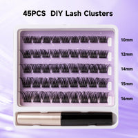 ocean pearl Cluster Lashes, 45 Individual Lash Clusters, Eyelashes DIY at-Home Eyelash Extension, Soft Natural False Eyelashes, 10-16mm, Individual Eyelashes, Lash Extensions Kit with Lash Glue, Eyelash Clusters
