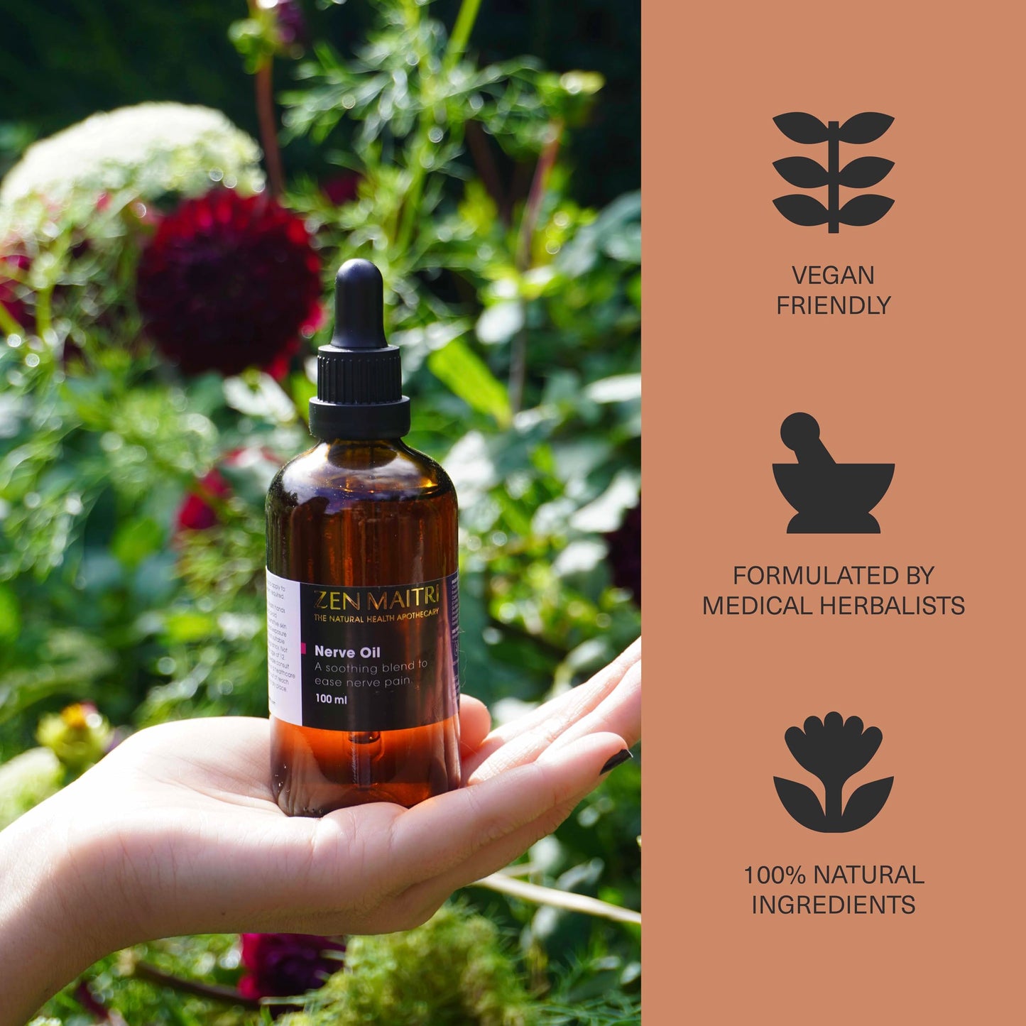 ZEN MAITRI Nerve Oil – Natural Herbal Massage Oil for Sciatic Nerve Tension