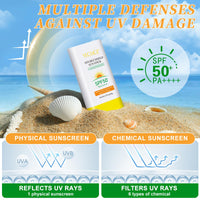 MXCZBSM Solid Sunscreen Stick,Spf 50 + High Times Sunscreen With Uv And Infrared Double Protection,Long-Lasting Waterproof Up To 80 Minutes,Effectively Prevent Sunlight Damage To The Skin