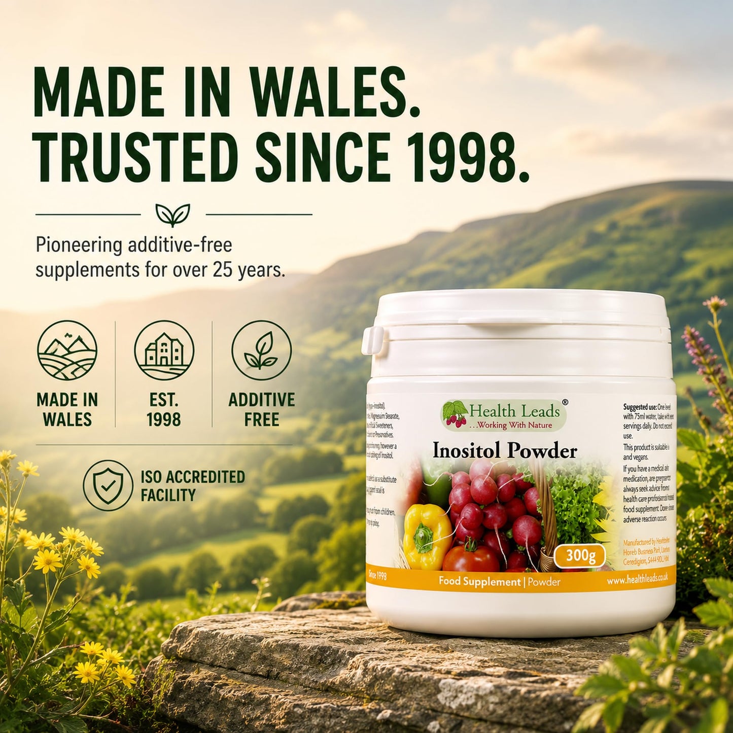 Health Leads ...Working With Nature Health Leads Myo-Inositol Powder 300g | Pure Vitamin B8
