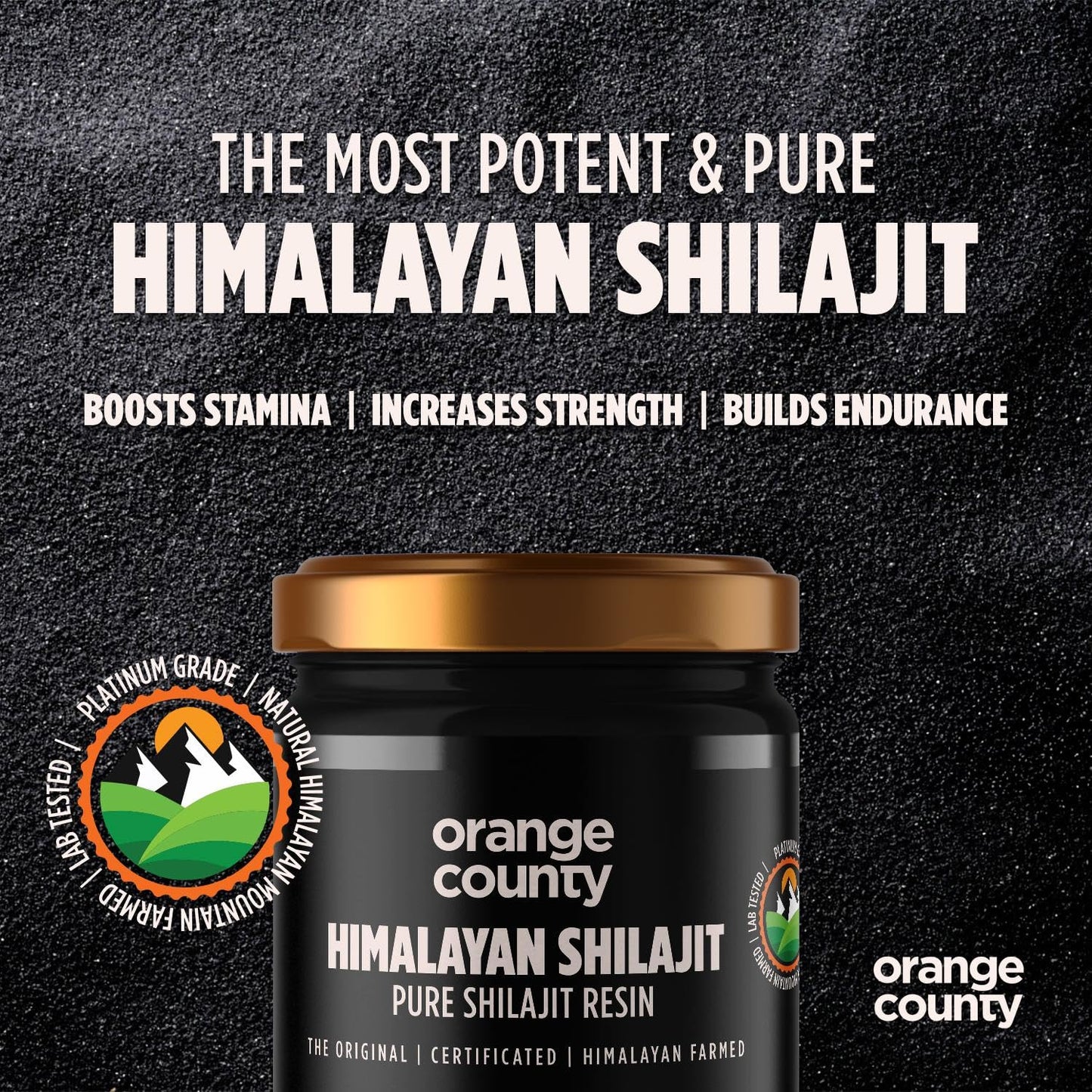Orange County Shilajit Resin | Natural Ayurvedic Superfood | 400mg Serving | Potent Mineral Supplement for Energy, Stamina & Vitality | 100% Pure Himalayan Shilajit | Lab-Tested