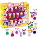 Beauty4Britain Cat Shaped Water-Based Nail Polish Set, beauty4britain, 14 Colours, Quick Dry, Peel Off, Cat Nail Stickers Included, Display Gift Box
