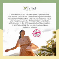 Y Not Natural Pure Emu Oil - Face Moisturizer, Body Oil & Hair Growth Oil - Organic Skin Care with Vitamin E Oil, Omega 3-6-9 - Multi-Use Face Oil, Scalp Oil & Cuticle Oil- Australian Emu Oil (200ml)