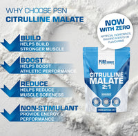 Citrulline Malate Powder 2:1 Non Stim Pre-Workout Supplement, Nitric Oxide Booster Amino Acid Powder L-Citrulline Malate Caffeine Free by Pure Source Nutrition (250g)