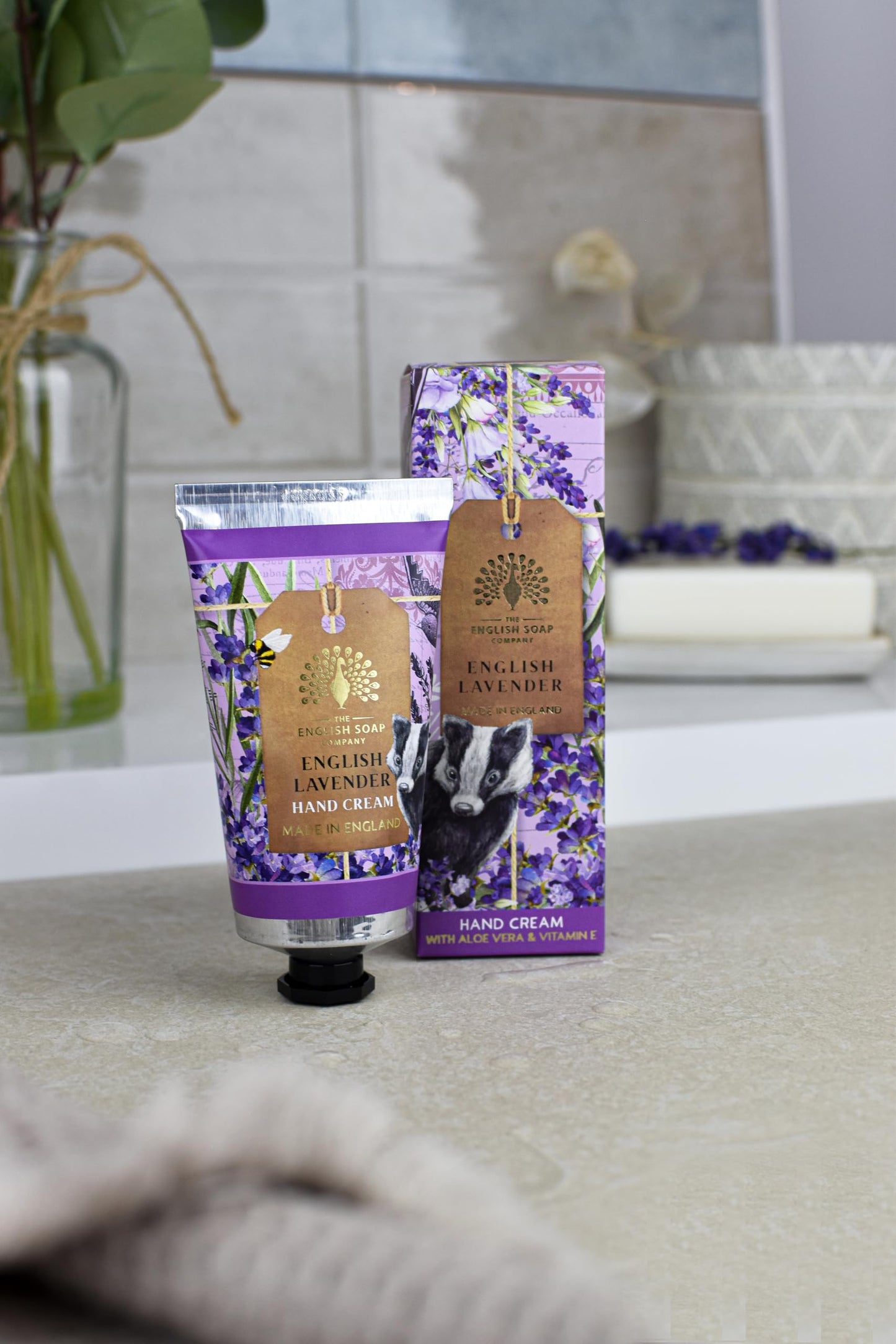 The English Soap Company Anniversary Hand Cream, Lavender Hand Cream, Moisturising Hand Cream for Men and Women, English Lavender Scent 75ml