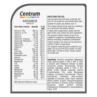 Centrum Advance Multivitamin Tablets for Men and Women, Vitamins with 24 Essential Nutrients, including Vitamin C, D, and Zinc, 100 ct (Packaging and Tablet colour may vary slightly)