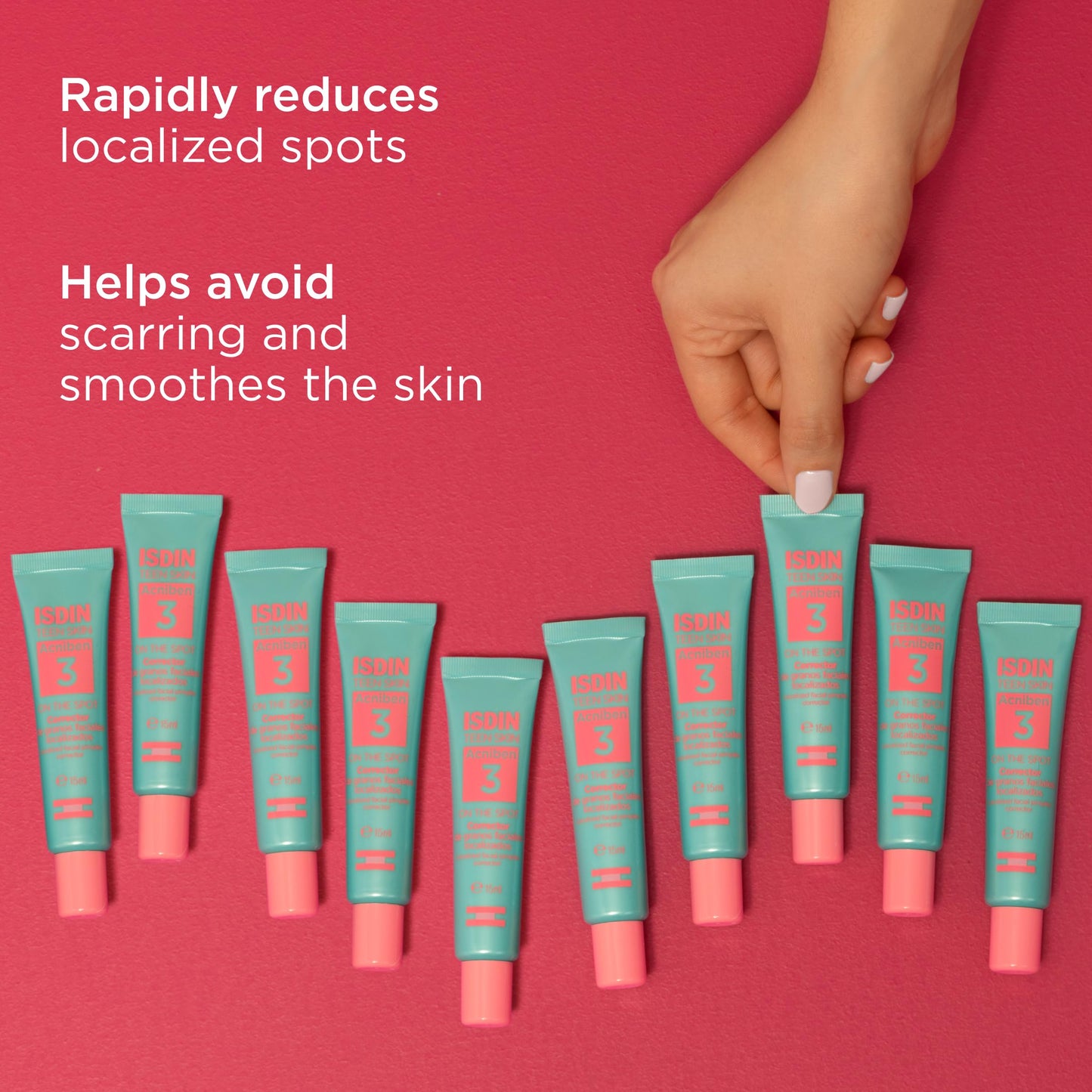 ISDIN Acniben On The Spot, Facial Pimples Corrector Drying Gel, Reduces Redness and Pimples Volume, with Salicylic Acid and Niacinamide, Duplo Pack 2 units