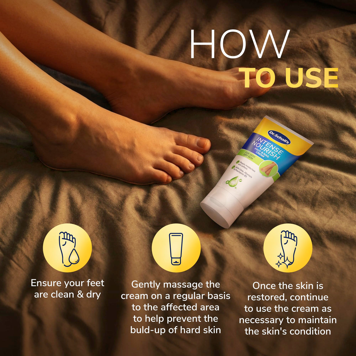 Dr. Scholl's ExpertCare Intense Nourish Foot Cream for Hard Skin 150ml, Deeply Moisturising Cream with Urea, Vitamin E & Provitamin B5 Complex for Softer Smoother Feet