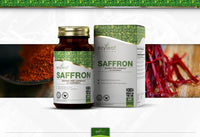 Ezyleaf Nutrition EZ Saffron Extract Supplement | 60 High Strength Saffron Capsules - 200mg (from 4:1 Extract) Safron Herb Extract per Serving | Non-GMO, Gluten & Allergen Free | Manufactured in The UK